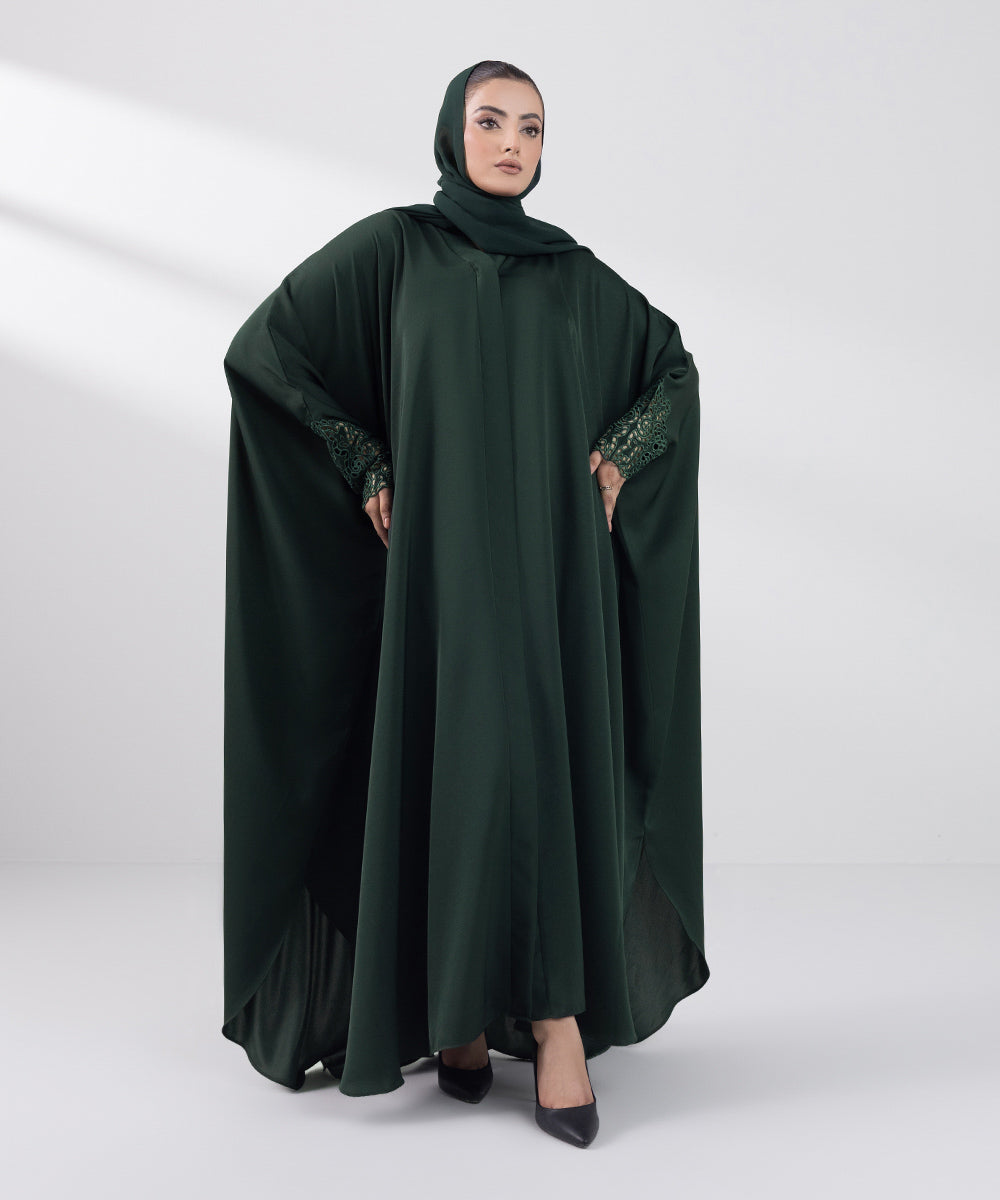 Women's Basic Dark Green Abbaya Set