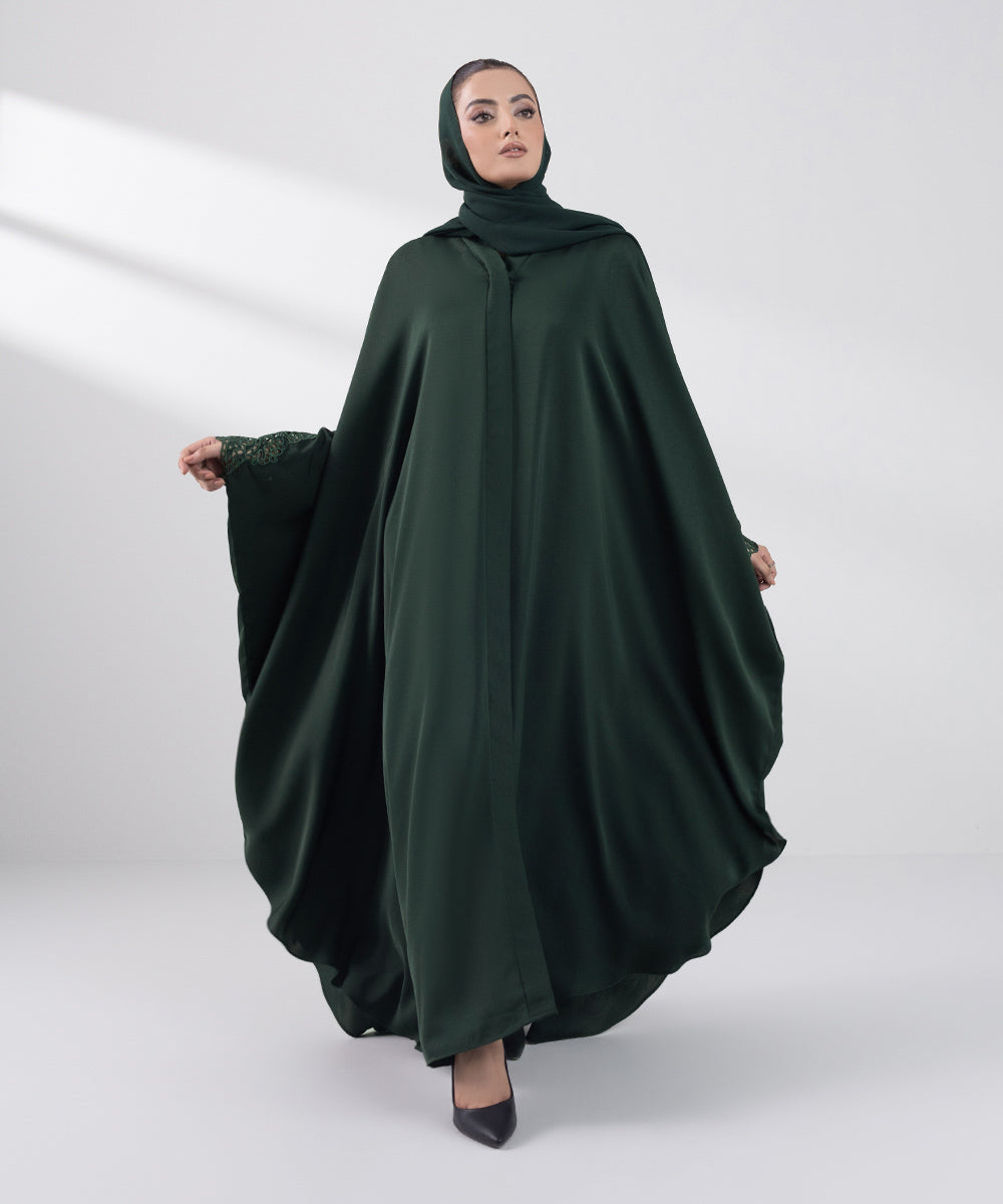 Women's Basic Dark Green Abbaya Set