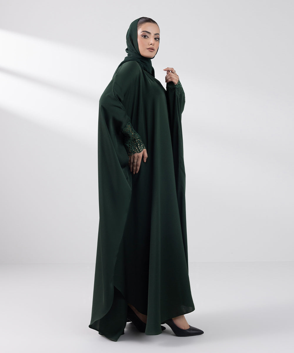 Women's Basic Dark Green Abbaya Set