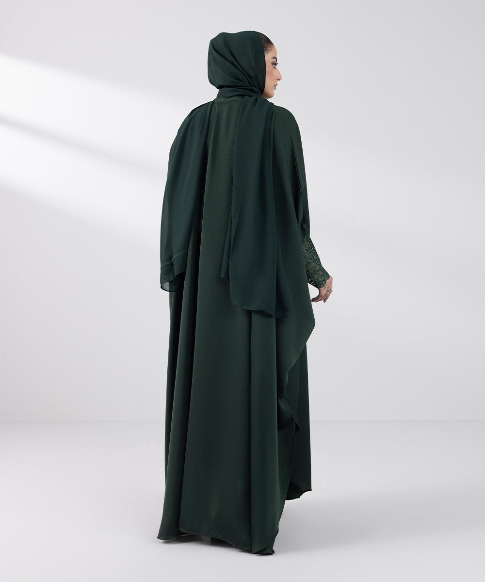 Women's Basic Dark Green Abbaya Set