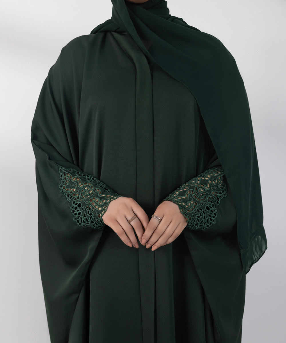 Women's Basic Dark Green Abbaya Set