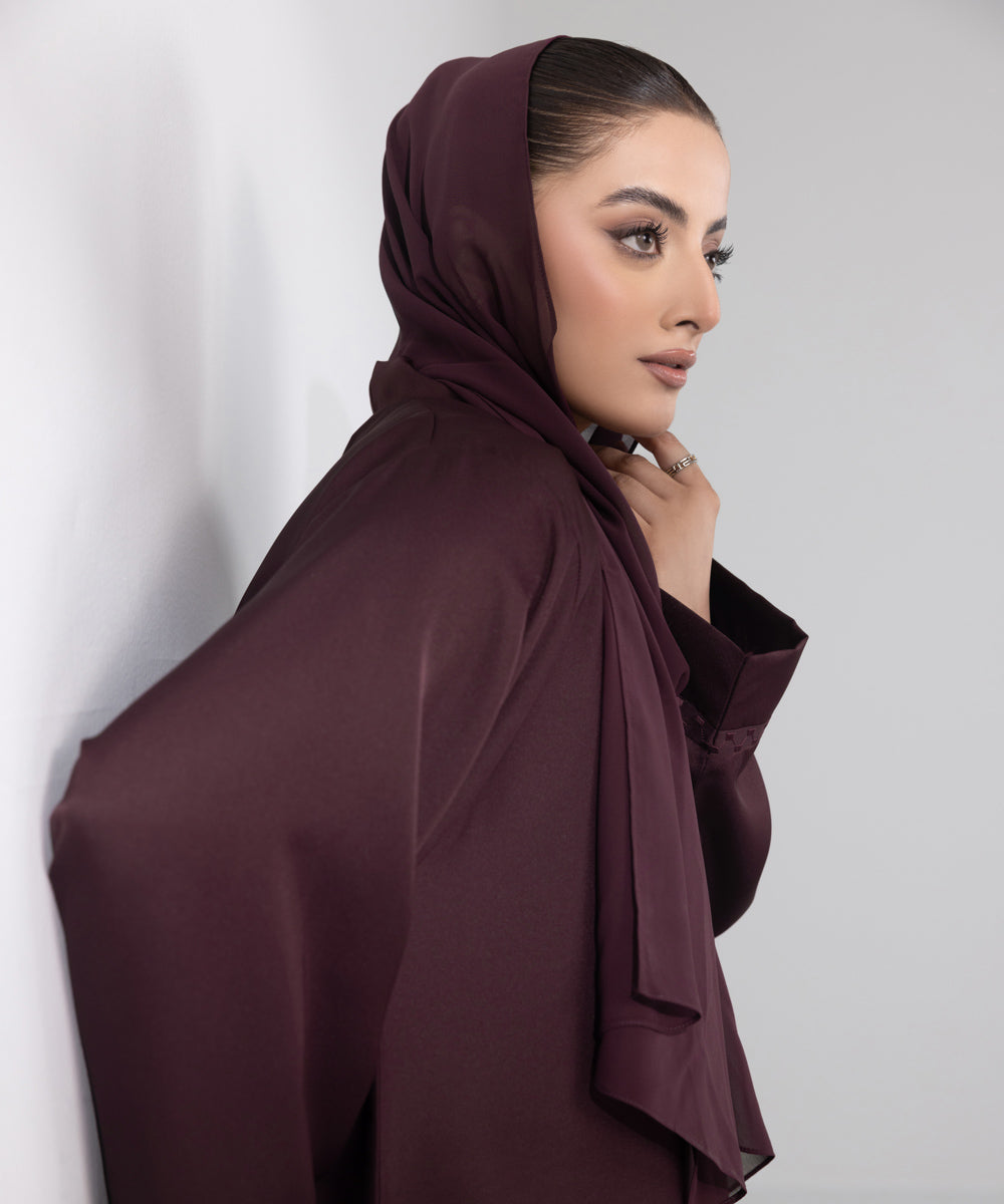 Women's Basic Merlot Abbaya