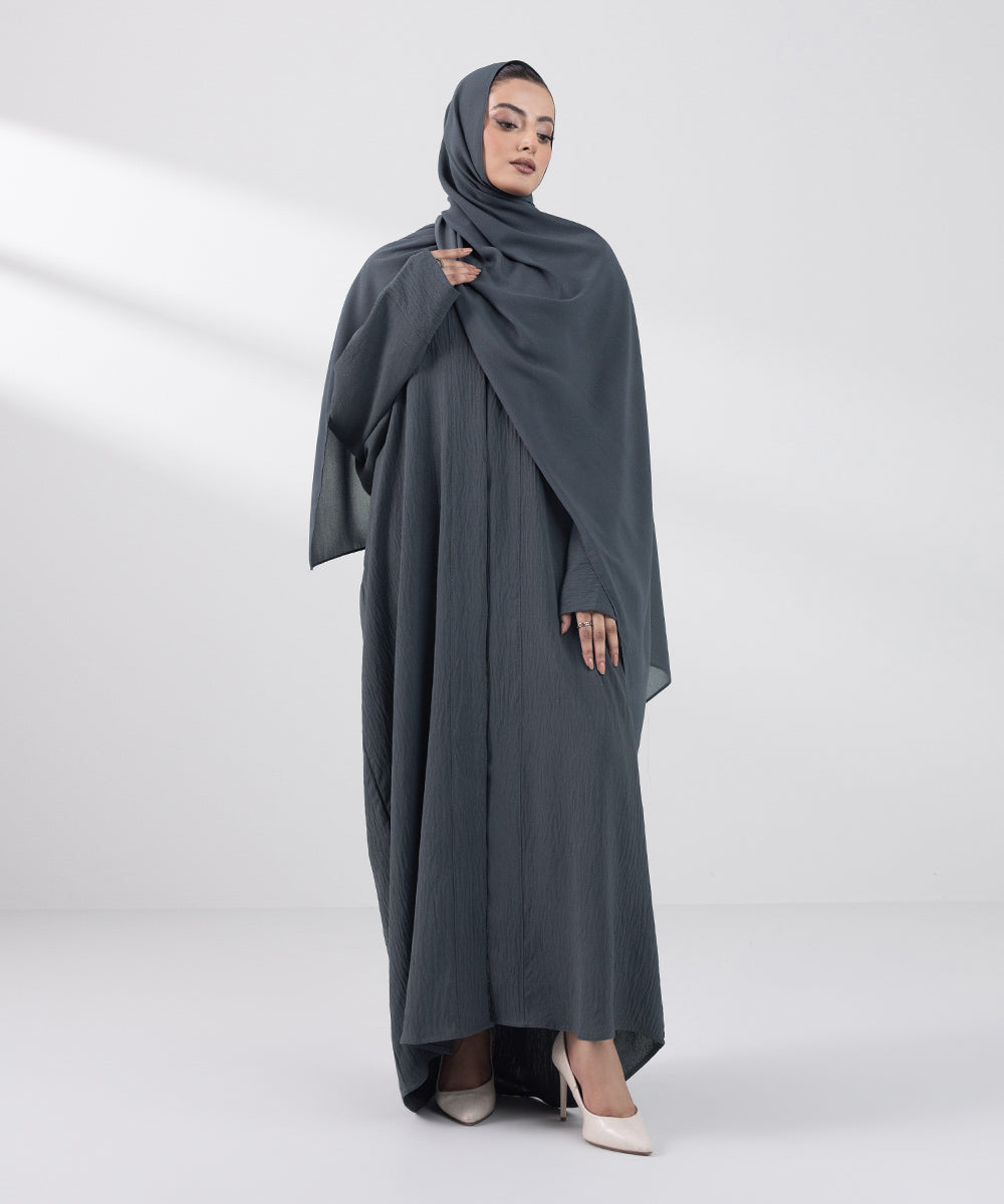 Women's Basic Grey Abbaya Set