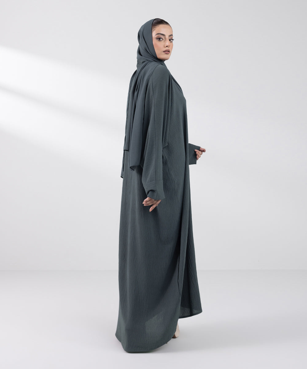 Women's Basic Grey Abbaya Set