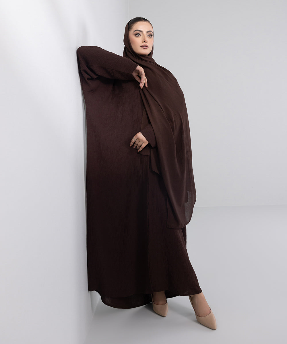 Women's Basic Dark Brown Abbaya Set