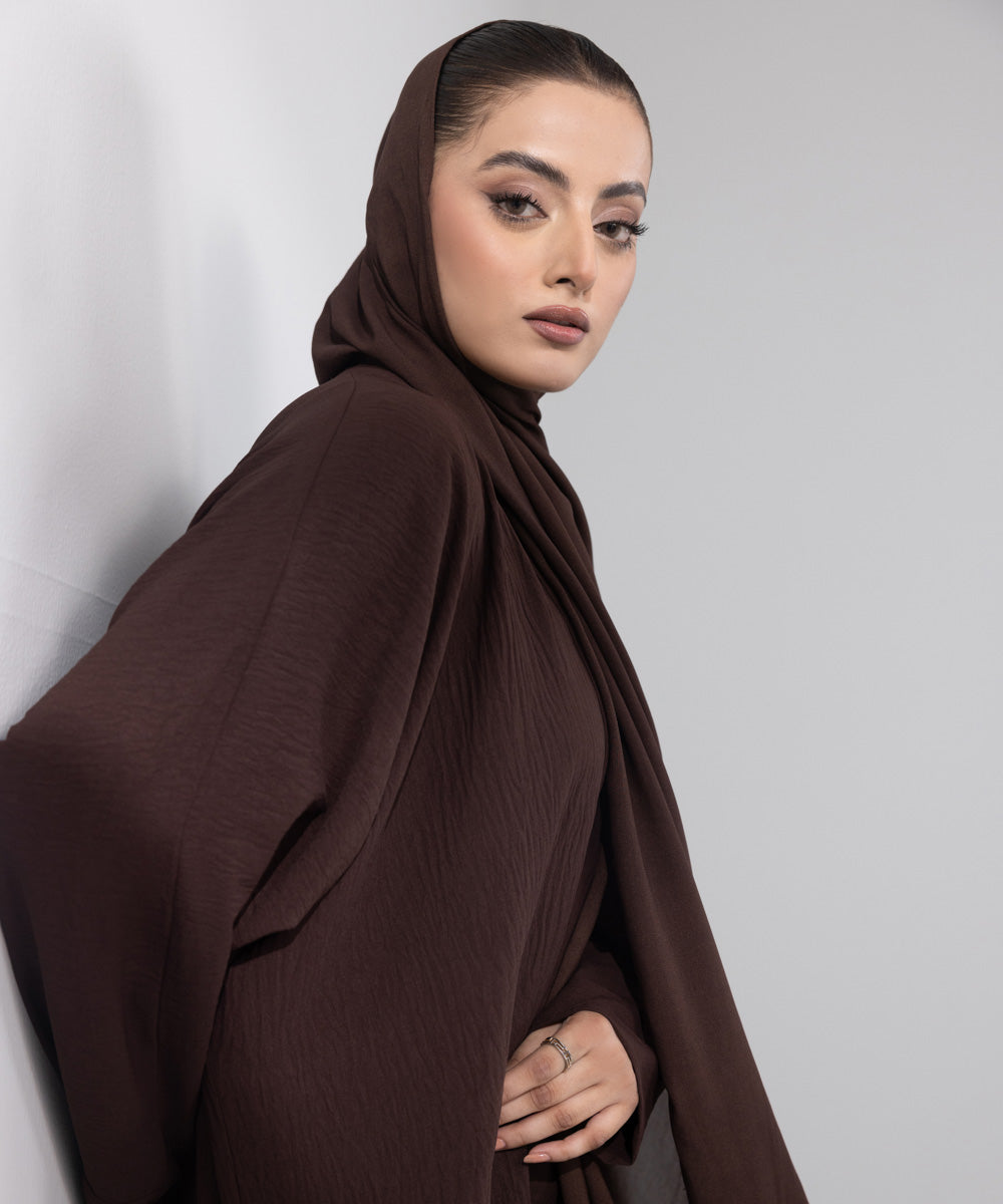 Women's Basic Dark Brown Abbaya Set