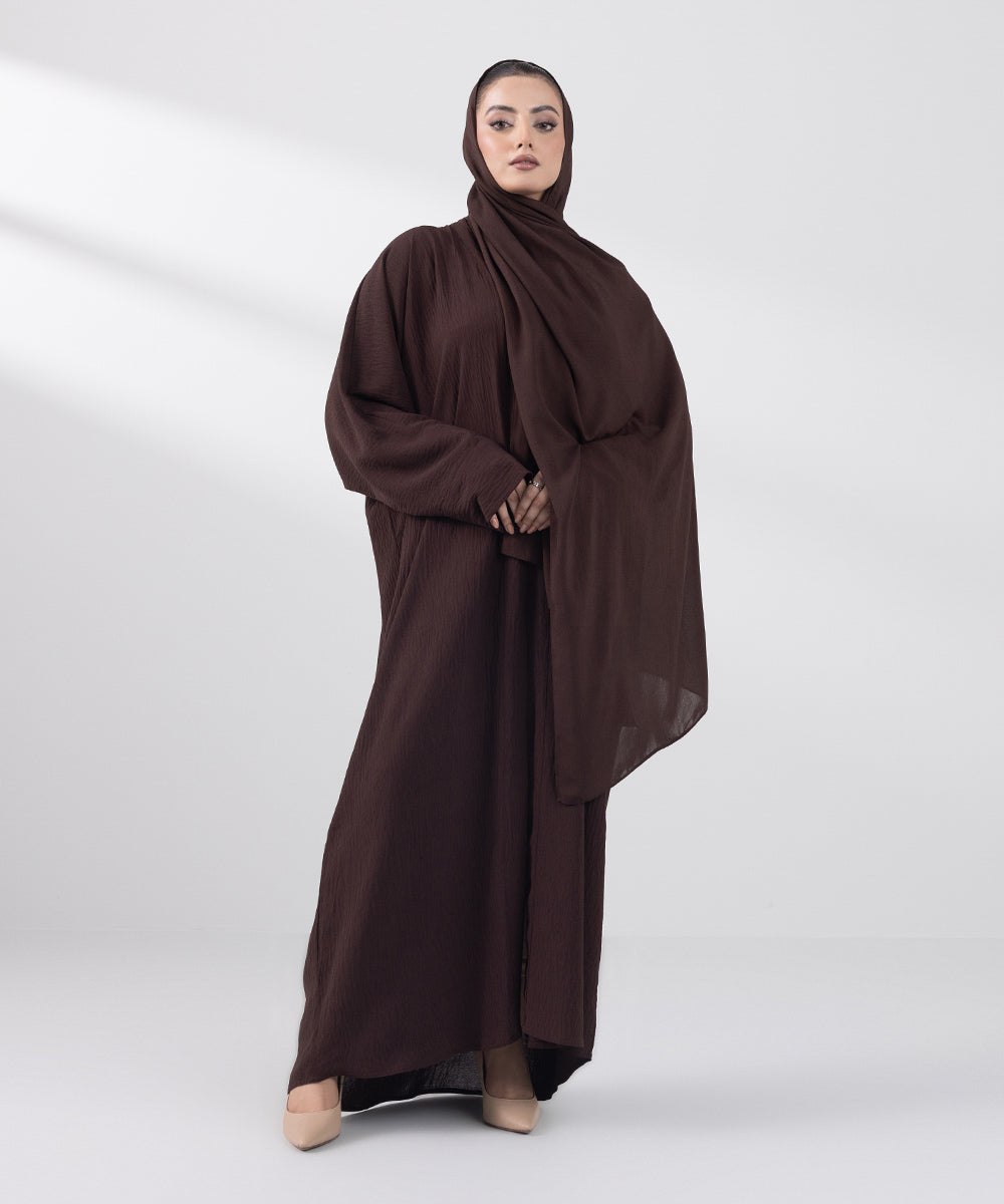 Women's Basic Dark Brown Abbaya Set