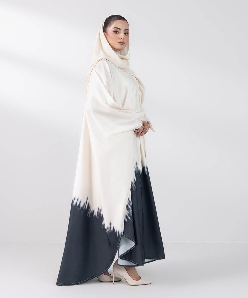 Women's Basic Beige And Black Abbaya Set