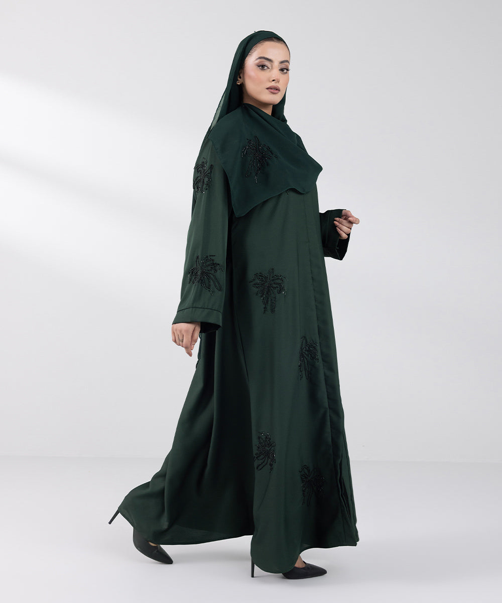 Women's Basic Dark Green Abbaya Set