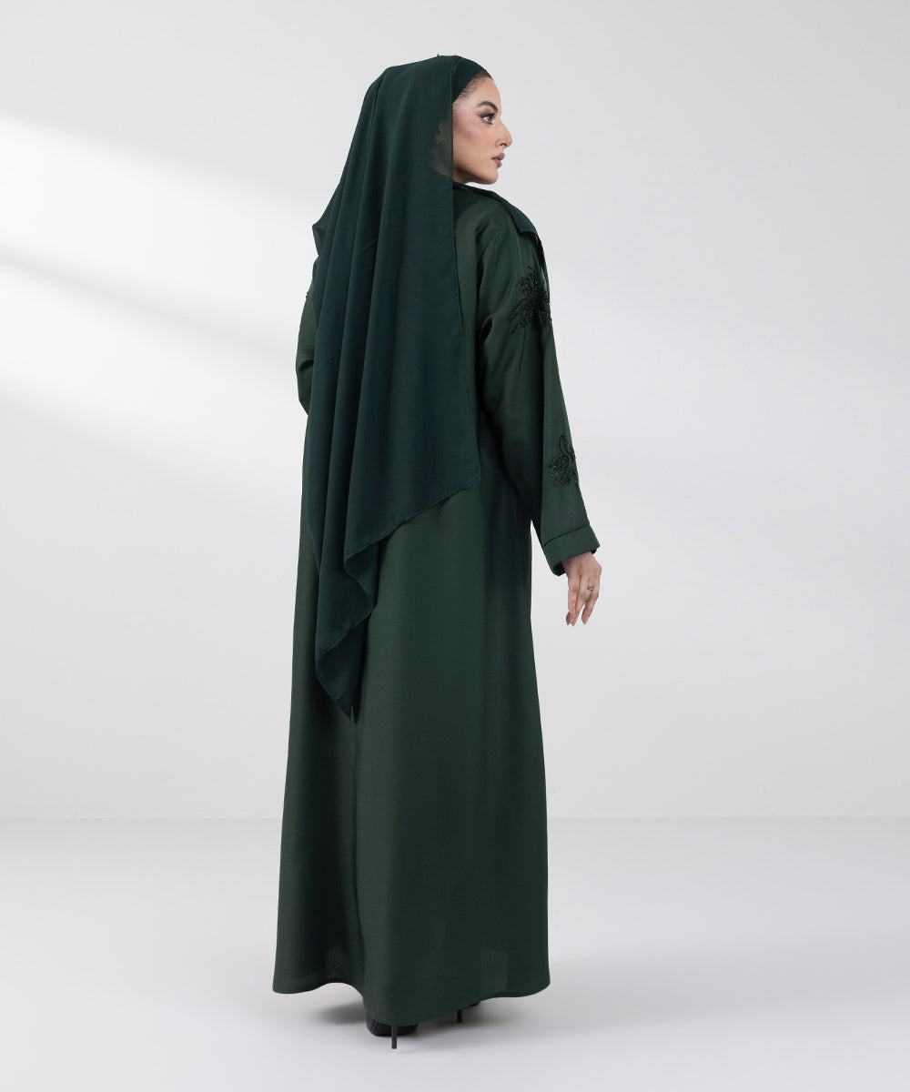 Women's Basic Dark Green Abbaya Set