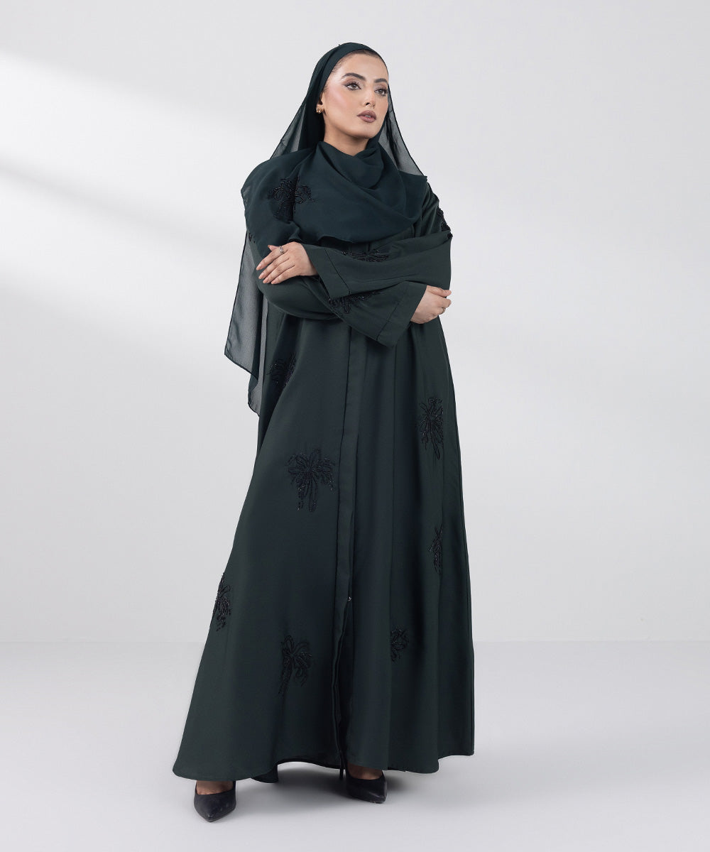 Women's Basic Dark Green Abbaya Set