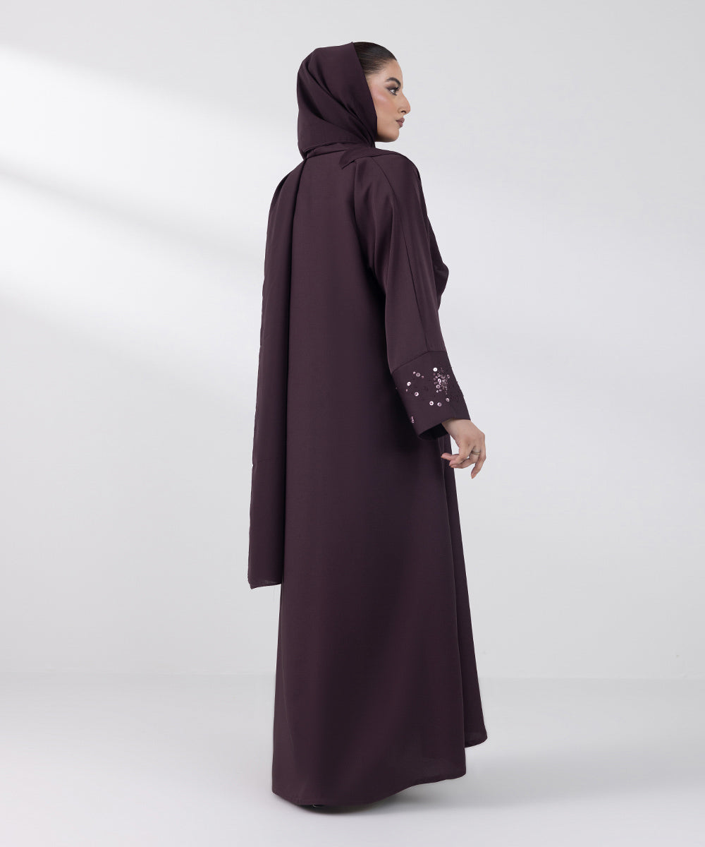 Women's Basic Dark Purple Abbaya Set