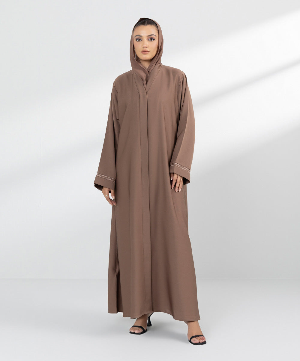 Women's Beige Basic Abbaya