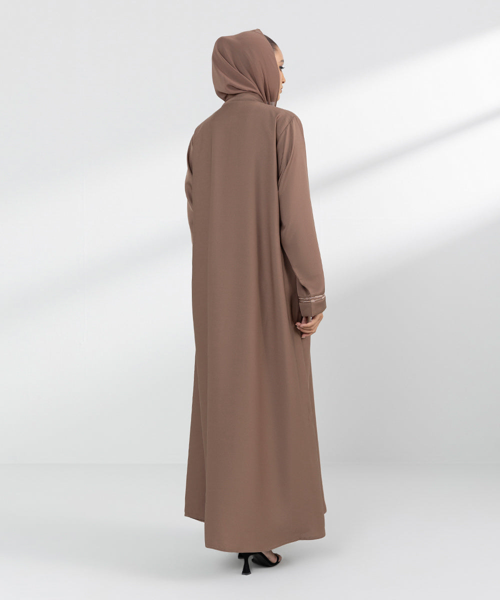 Women's Beige Basic Abbaya