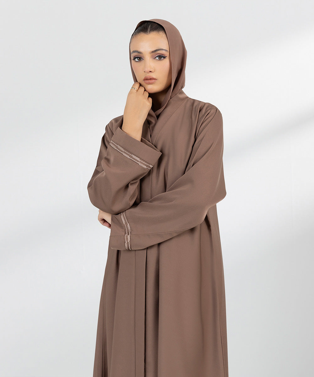 Women's Beige Basic Abbaya