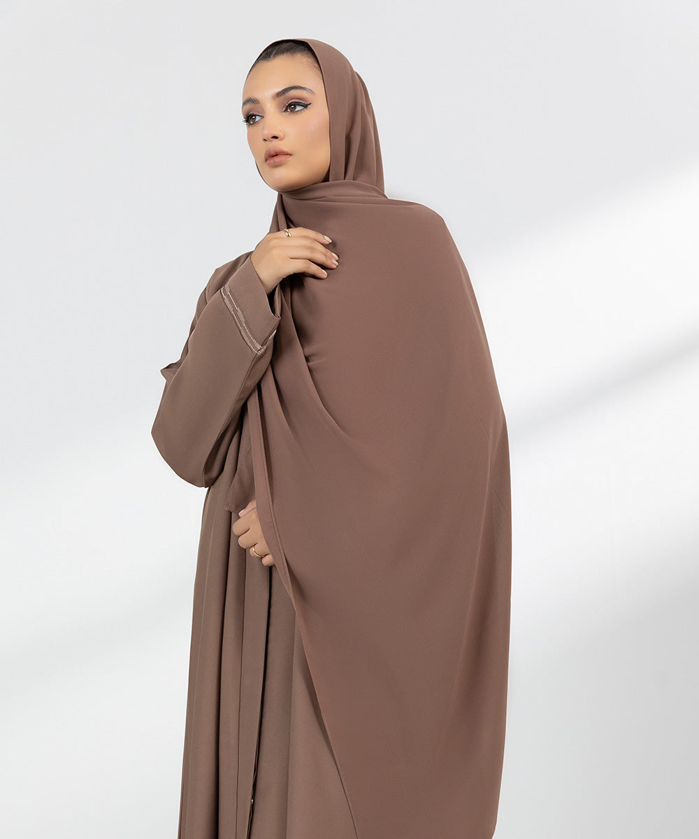 Women's Beige Basic Abbaya