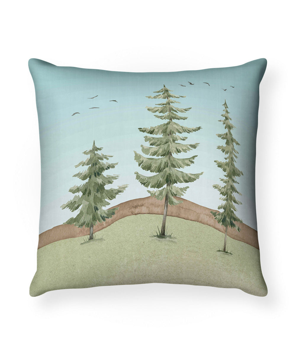 100% Cotton Digital Printed Blue Camping Cushion Cover