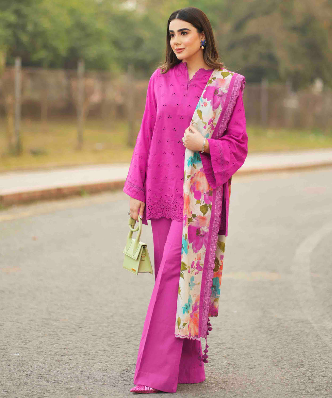 Women's Unstitched 3 Piece Embroidered Cambric Suit