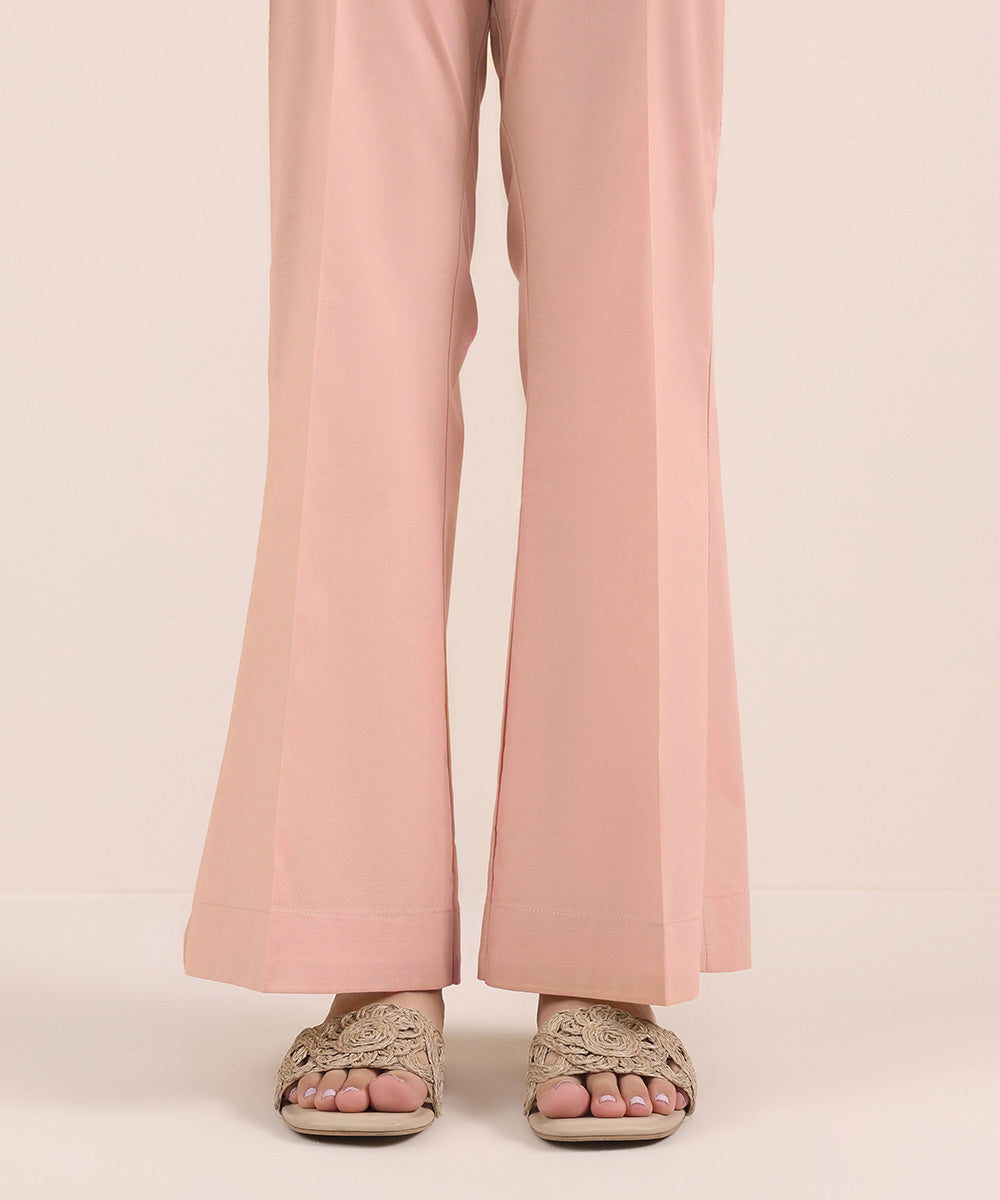 Women's Unstitched Cambric Pink Printed Trousers Fabric