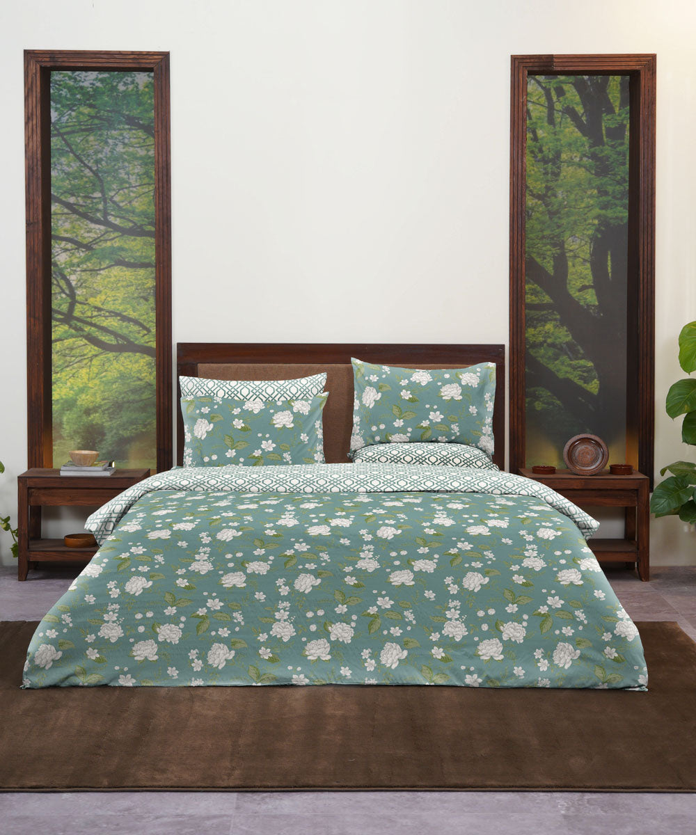 100% Cotton Green Whimsy Floral Bed in a Bag