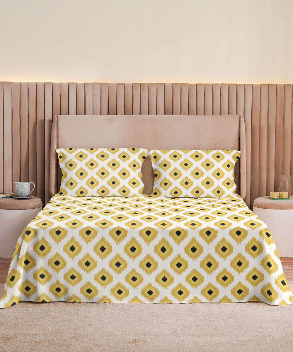 100% Cotton Sateen Black and Yellow Bed in a Bag