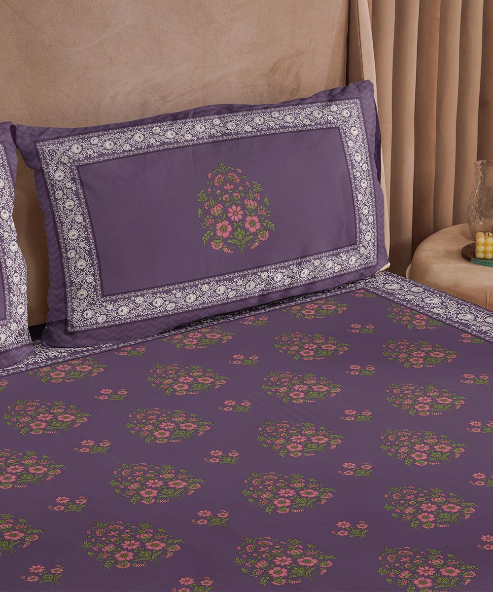 100% Cotton Sateen Purple Bed in a Bag