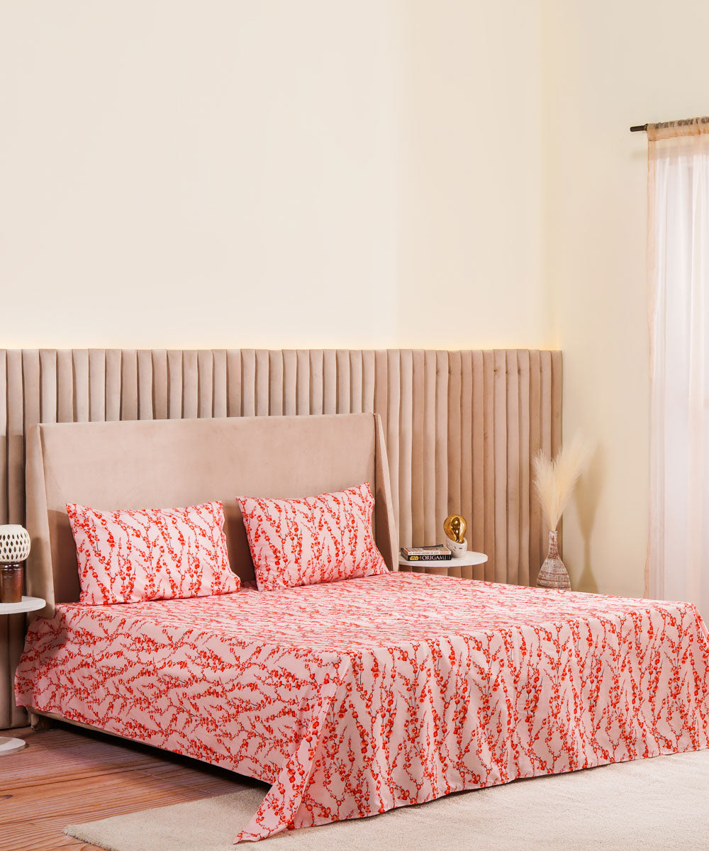 Designer Range 100% Cotton Sateen Digital Printed Multi Colored Blossoms Bed Linen
