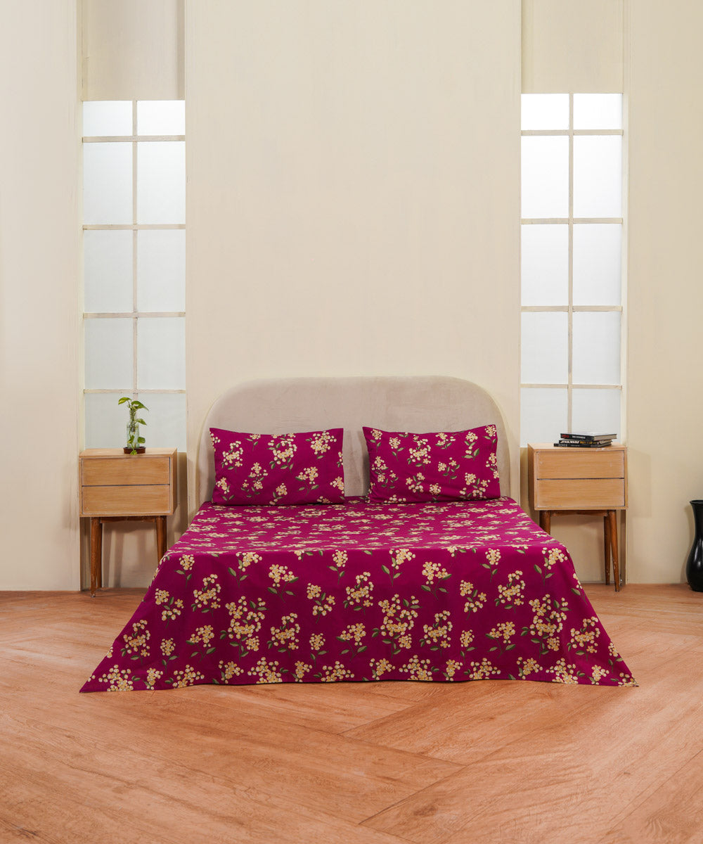 Floral Deep Pink Bed Sheet