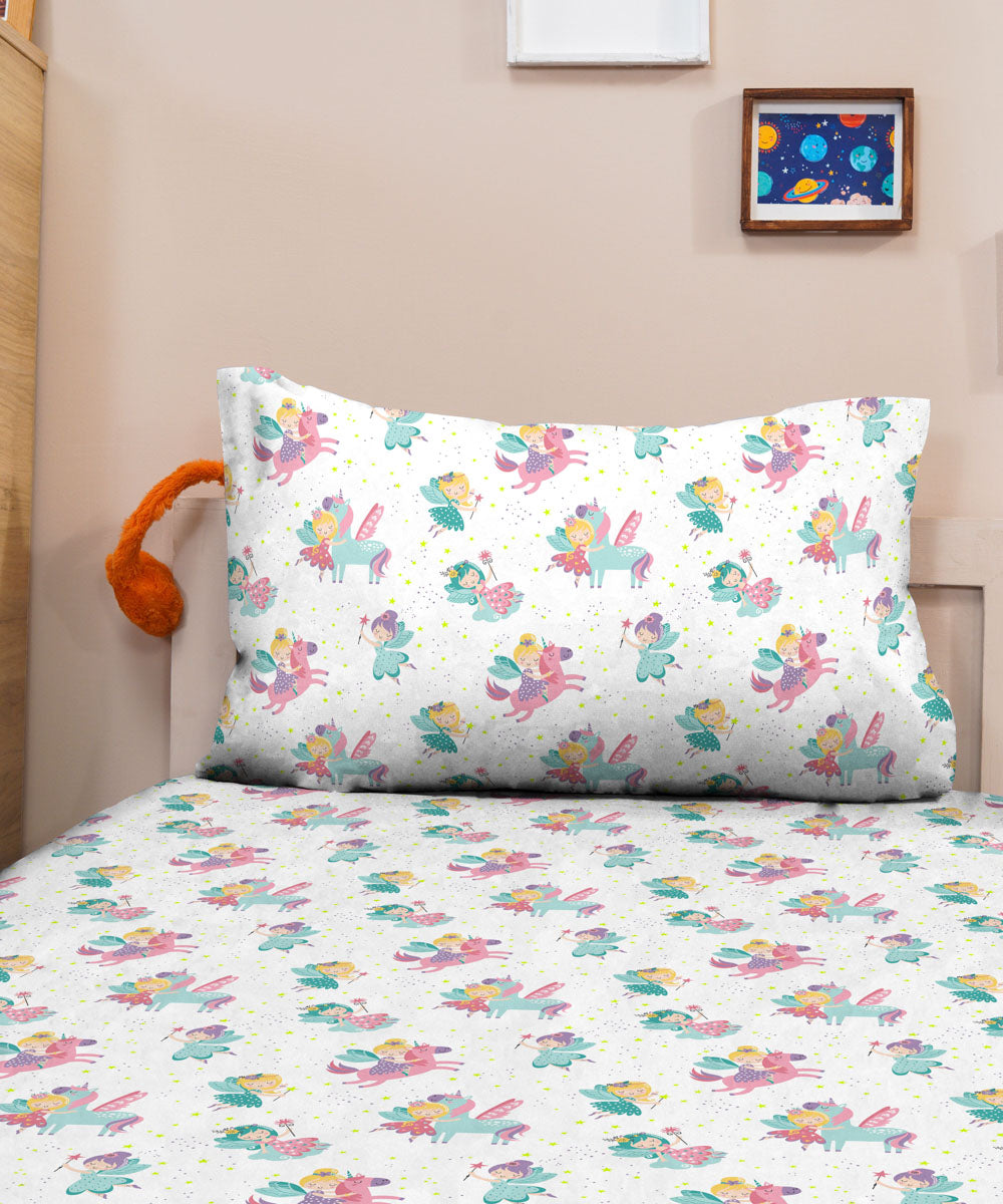 100% Cotton Multi Colored Unicorn Bed Sheet