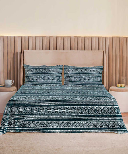 Blue 100% Cotton Bed Sheet