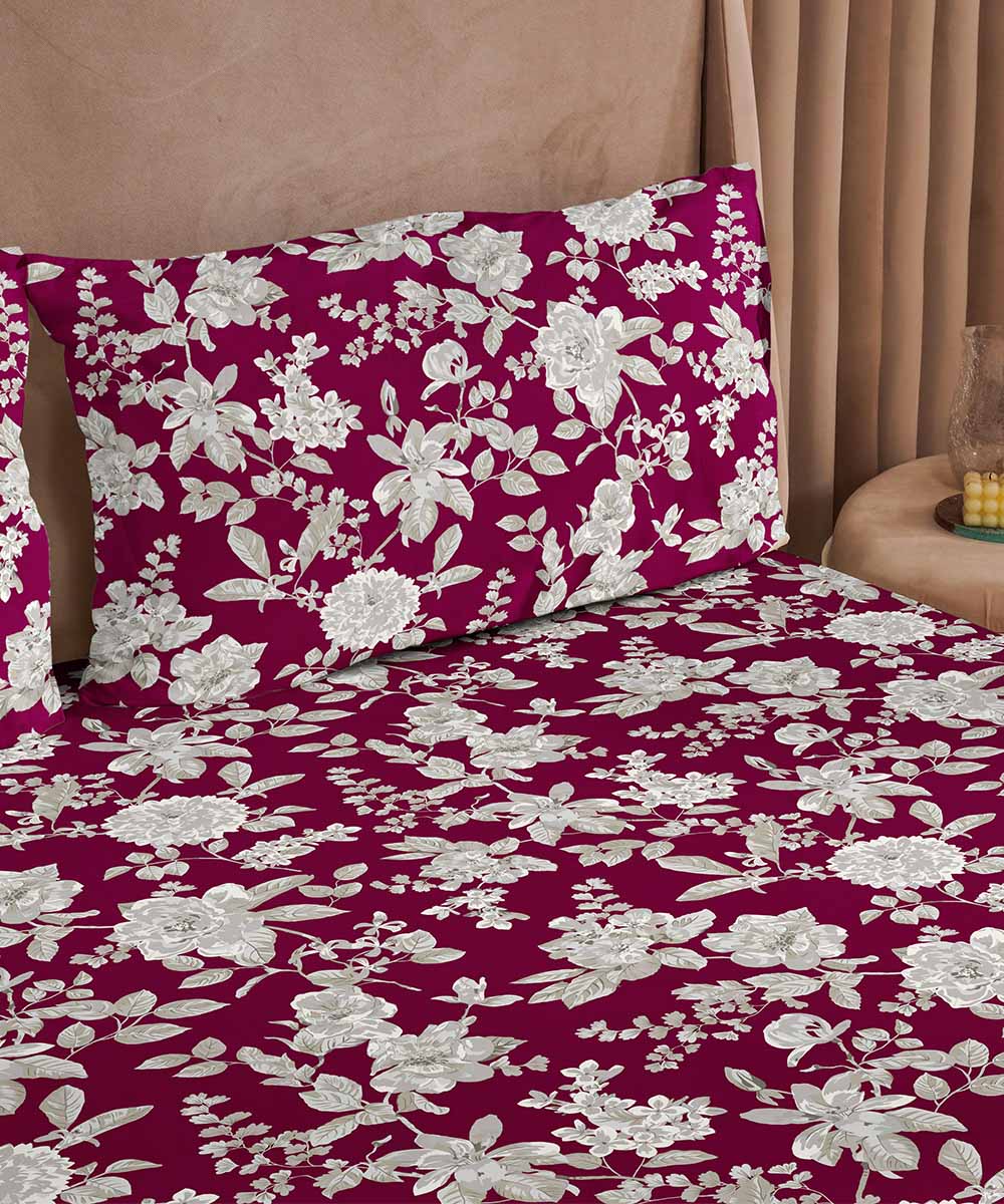 Red 100% Cotton Bed Sheet