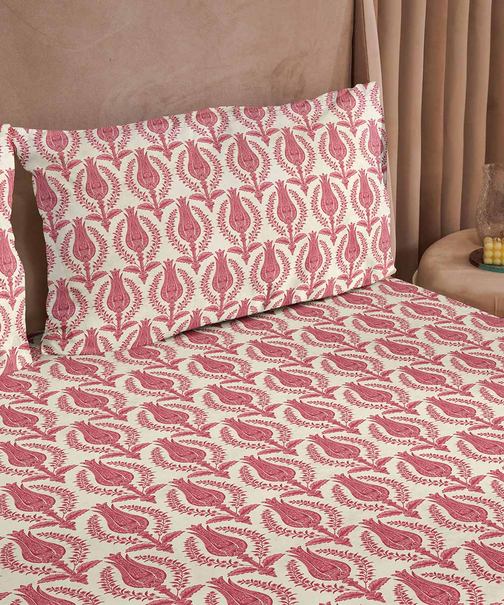 Pink 100% Cotton Bed Sheet