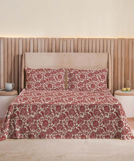 Red 100% Cotton Bed Sheet