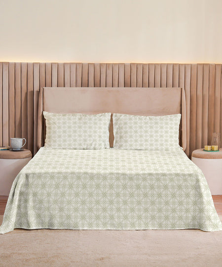 100% Cotton Sateen Green Bed Sheet