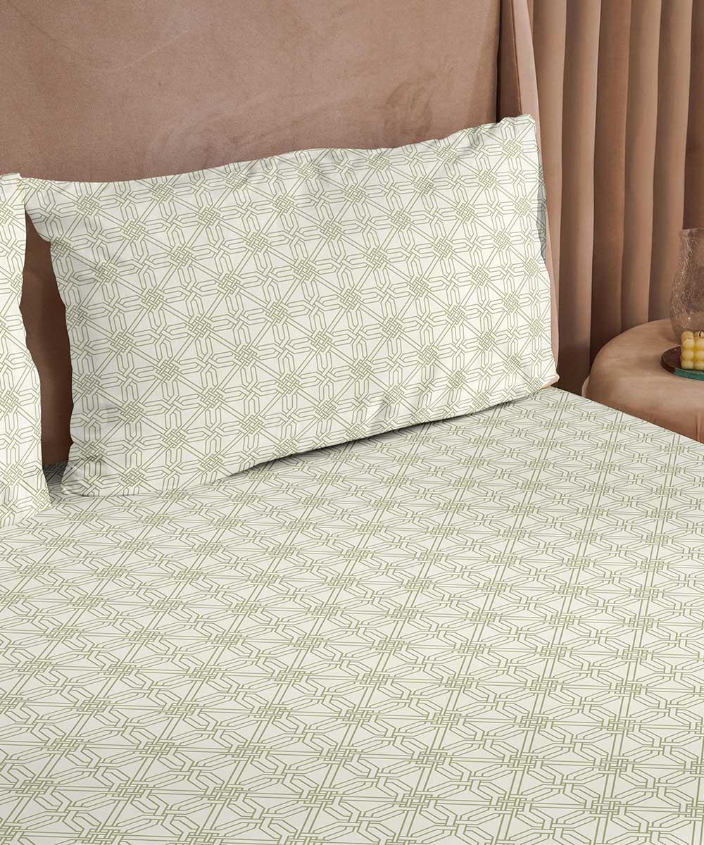 100% Cotton Sateen Green Bed Sheet