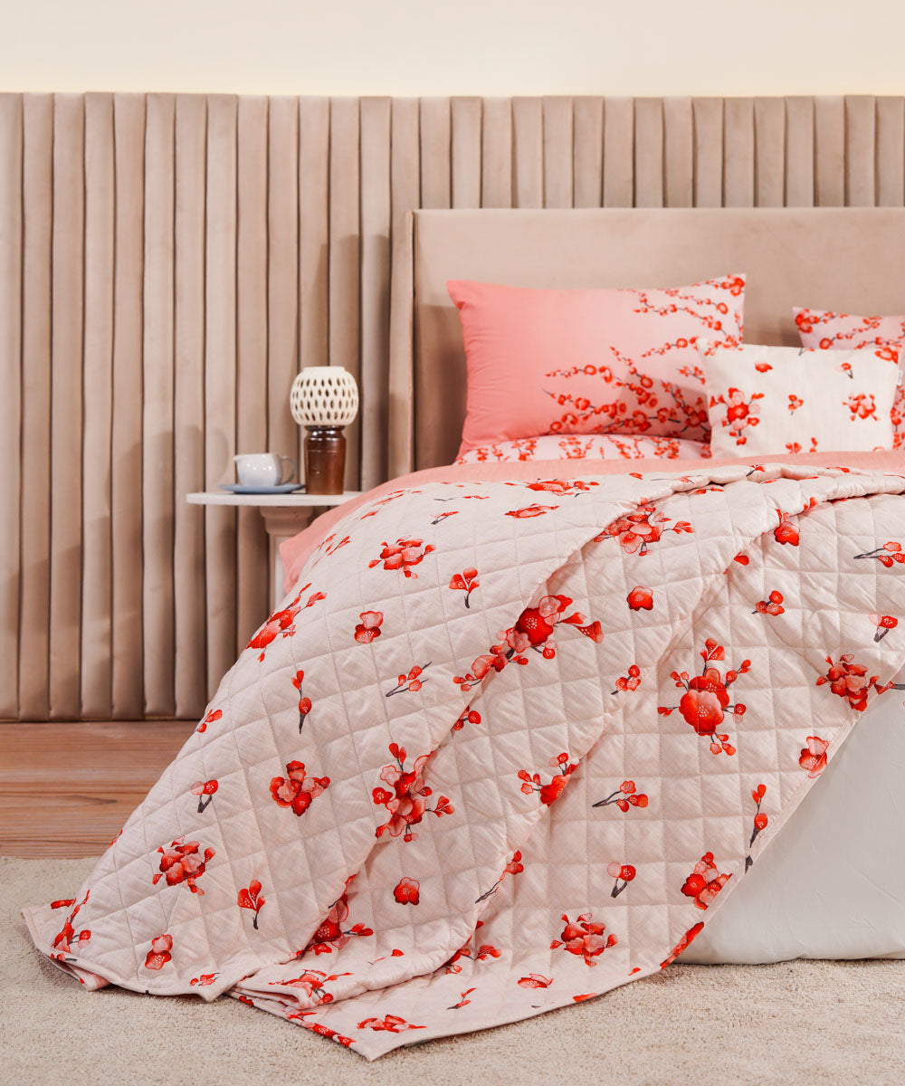 Designer Range 100% Cotton Sateen Digital Printed Multi Colored Blossoms Bed Spread