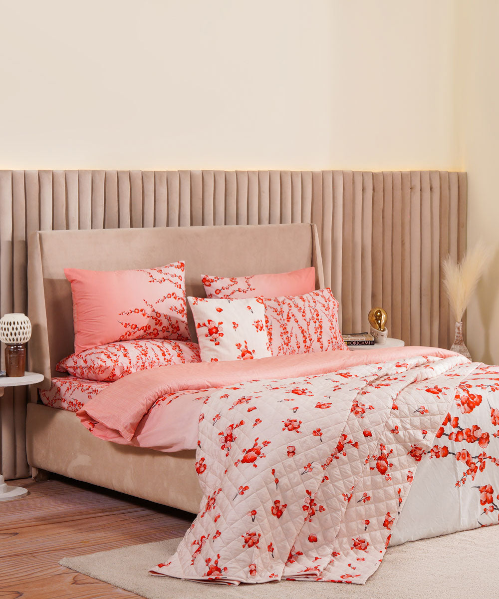 Designer Range 100% Cotton Sateen Digital Printed Multi Colored Blossoms Bed Spread