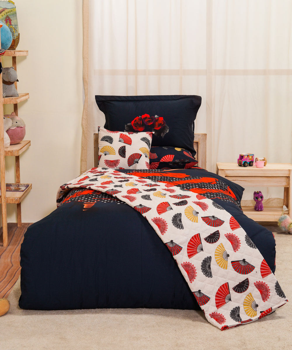 100% Cotton Digital Printed Multi Colored Kids Bed Spread