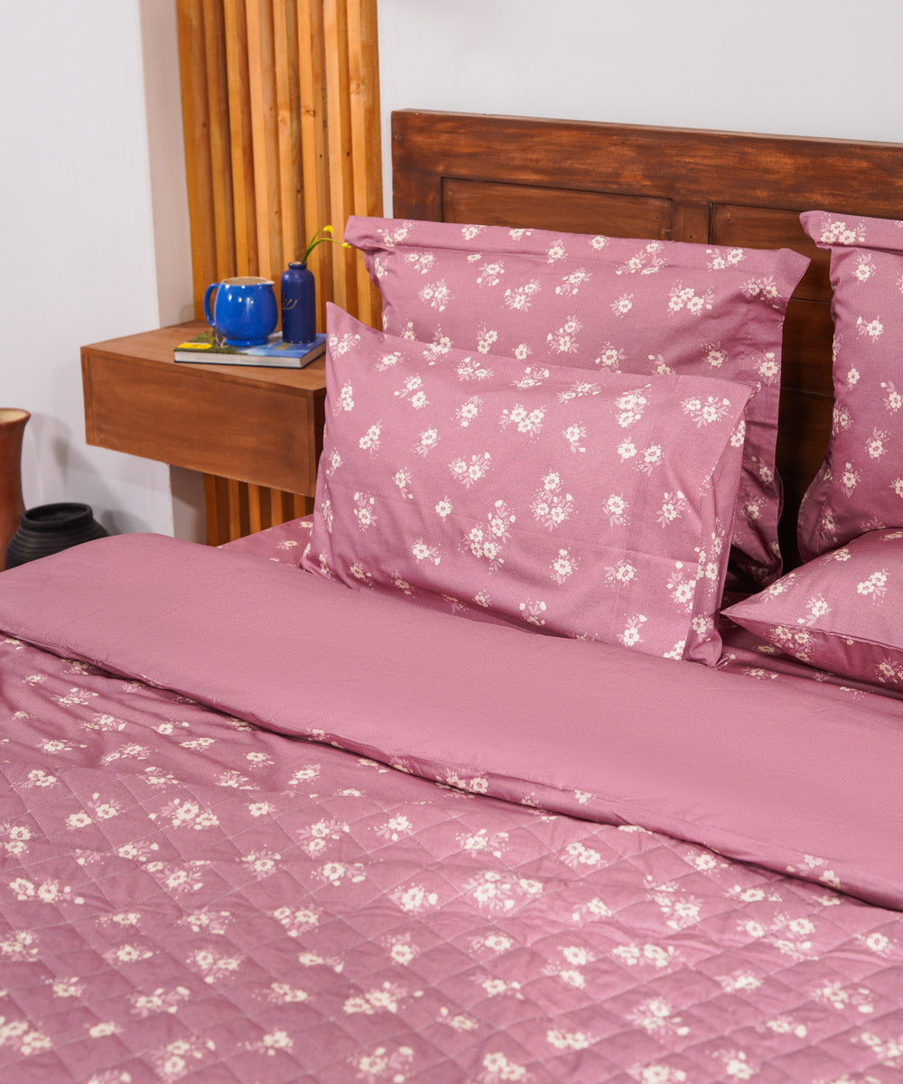 100% Cotton Multi Colored Dusty Pink Bed Spread