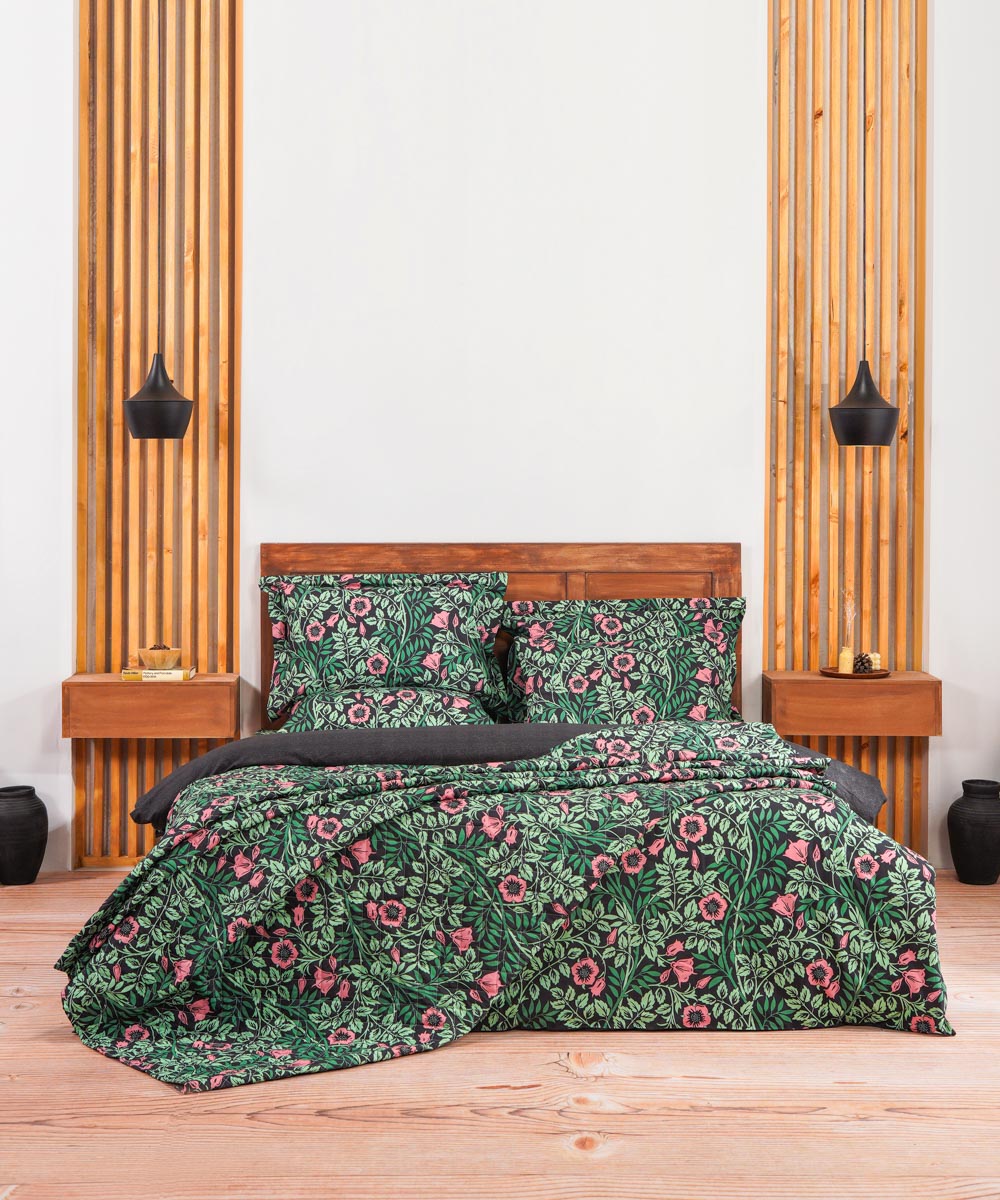 100% Cotton Multi Colored Flora Bed Spread