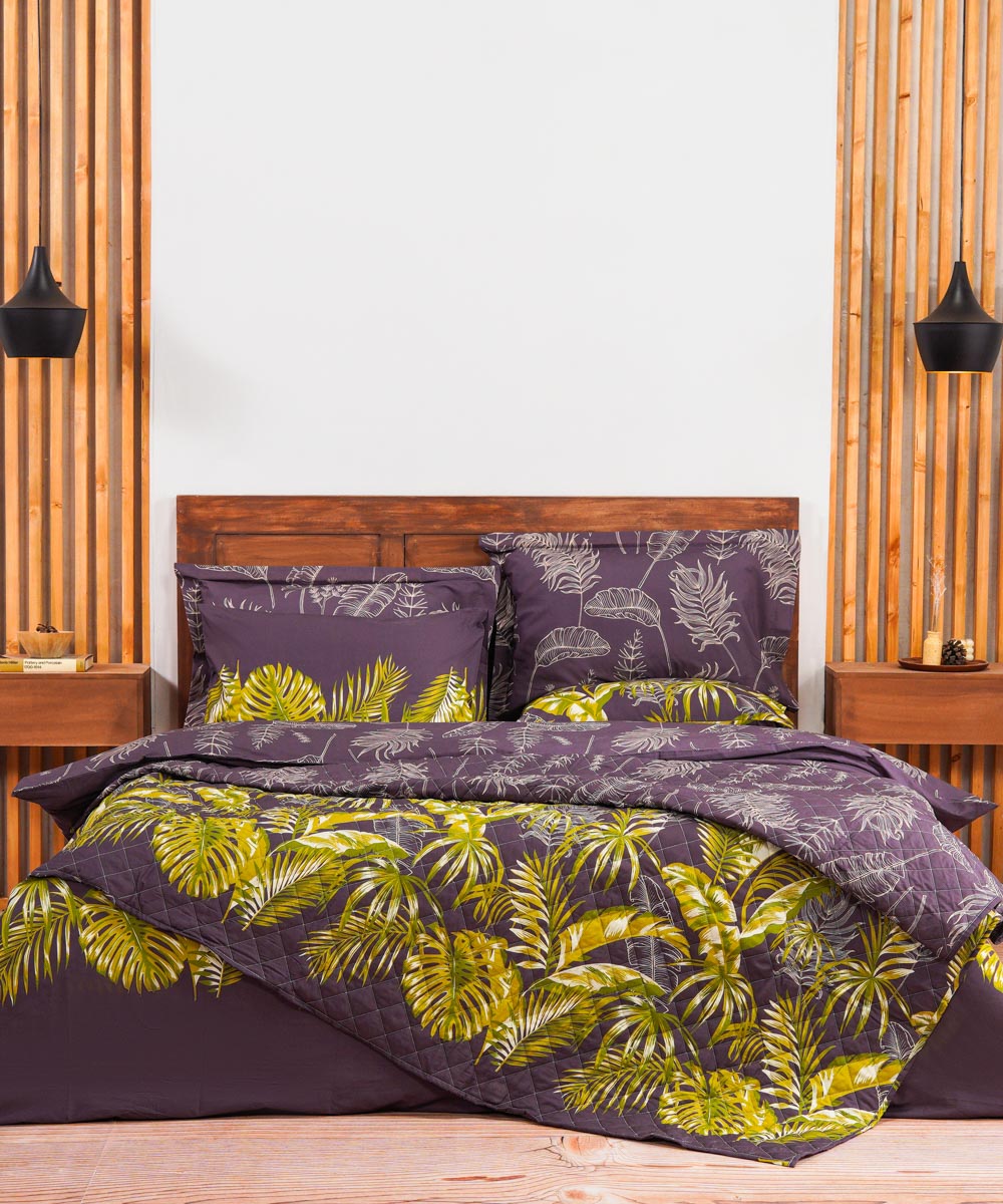 100% Cotton Multi Colored Tropical Tones Bed Spread