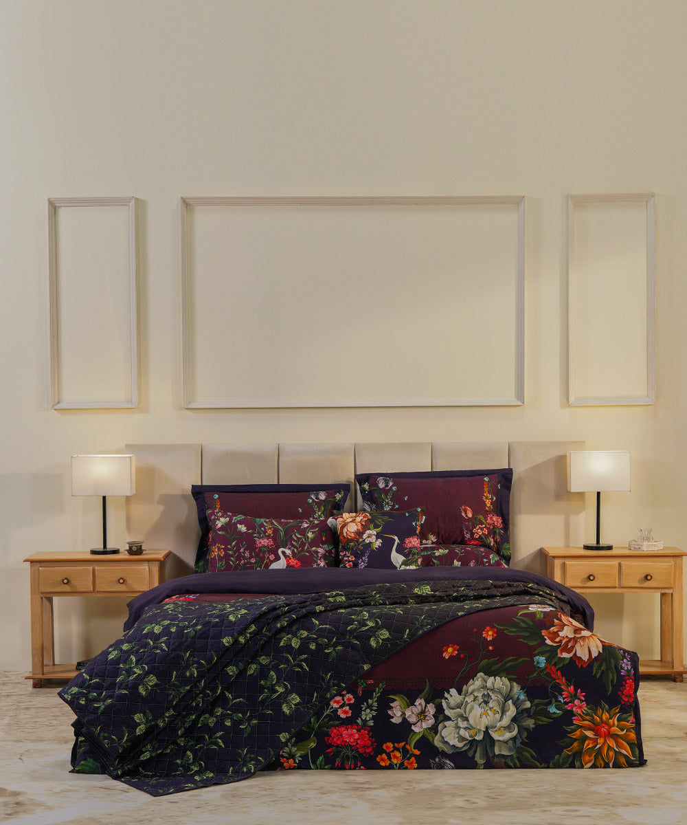 Floral Maroon Bed Spread