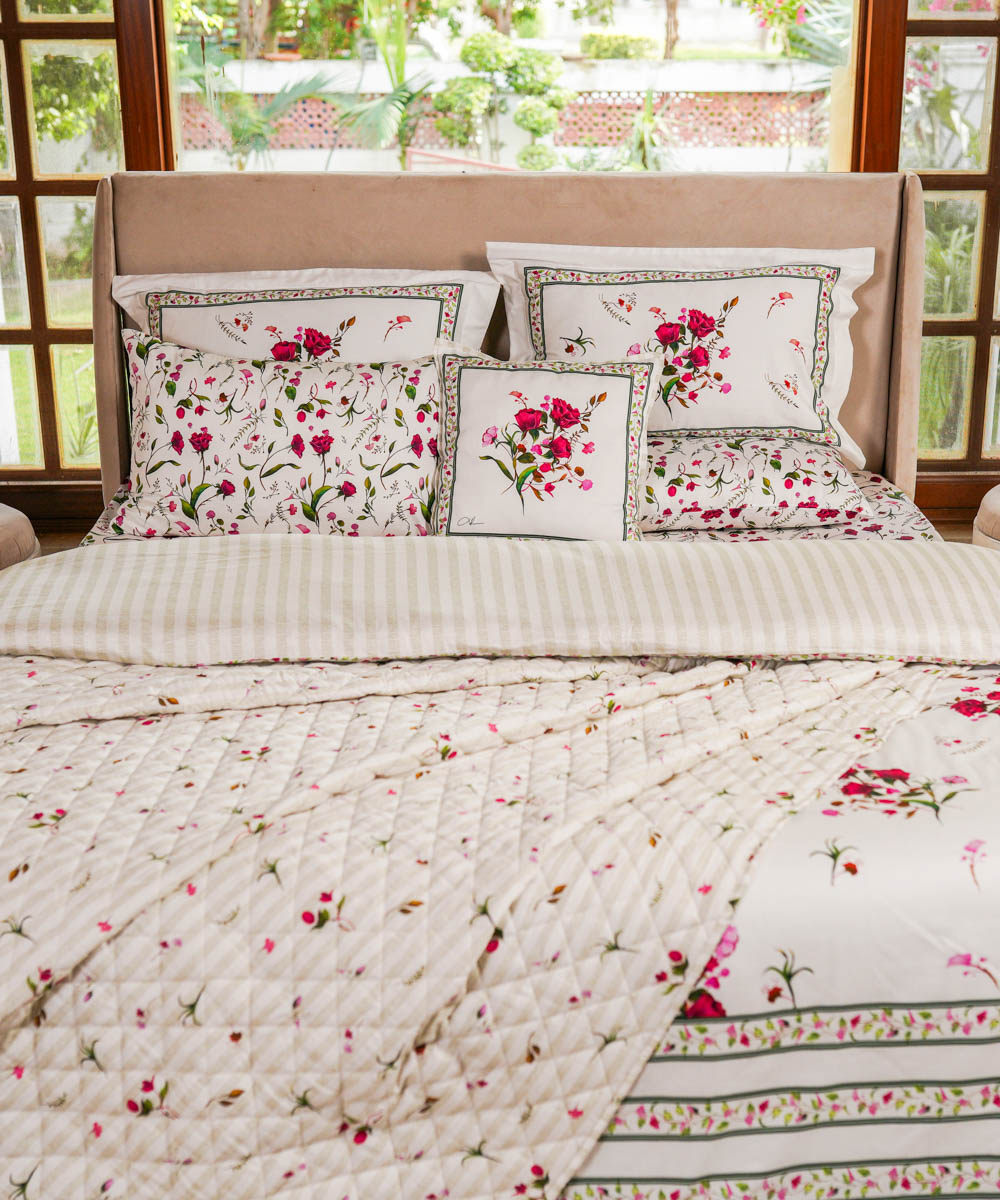 100% Cotton Sateen Digital Printed Multi Colored Bed Spread