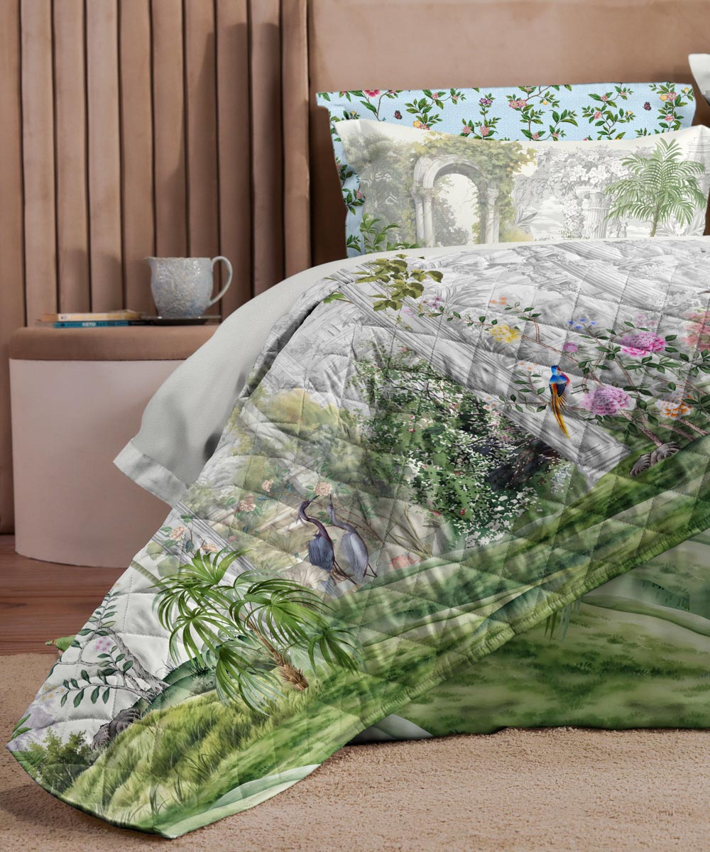 100% Cotton Sateen Digital Printed Multi Bed Spread