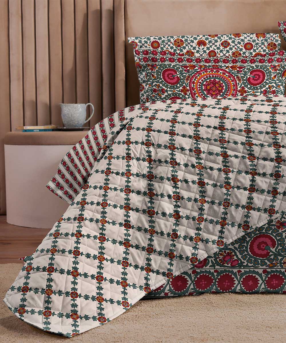 100% Cotton Sateen Digital Printed Multi Bed Spread