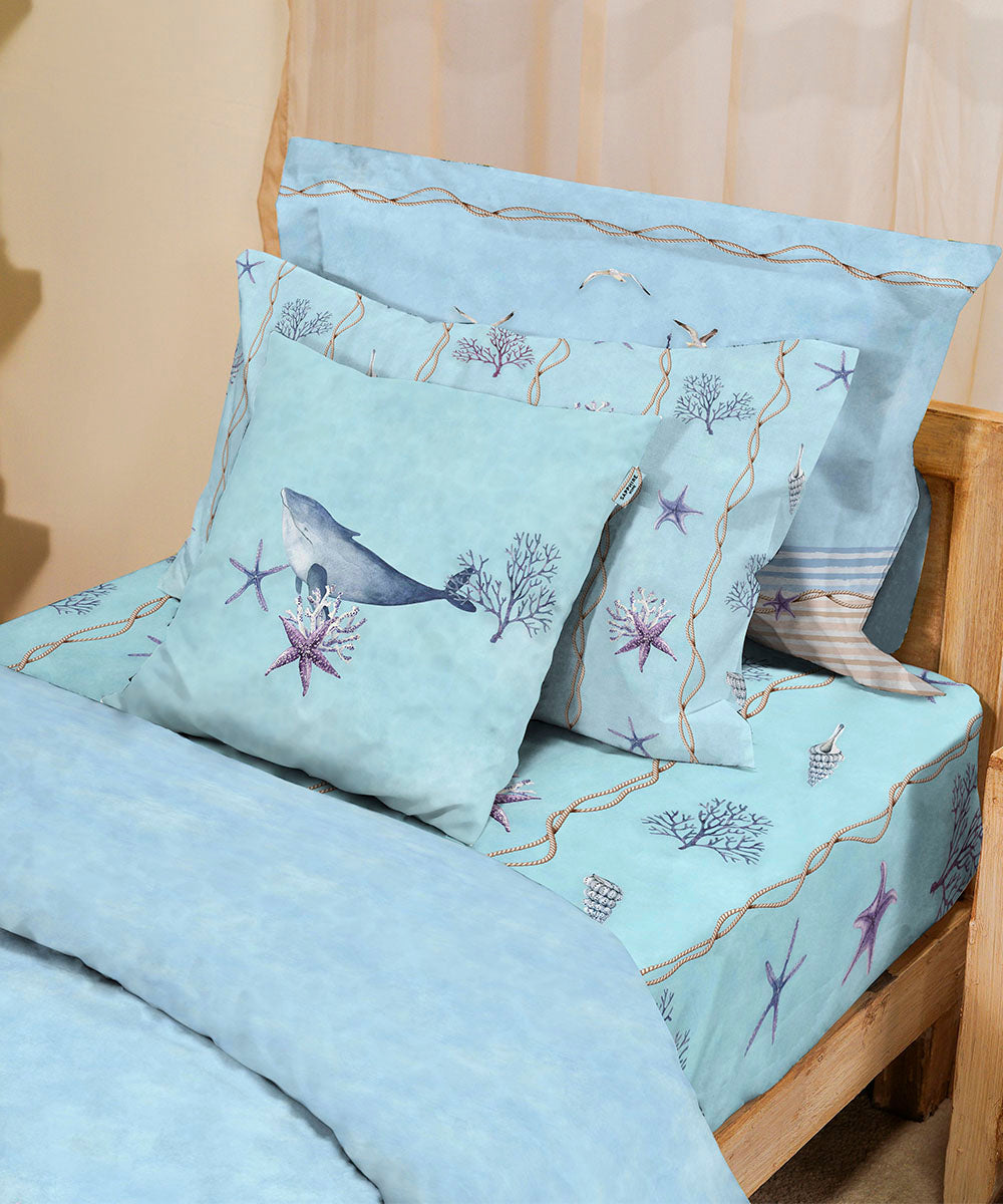 100% Cotton Digital Printed Blue Comforter