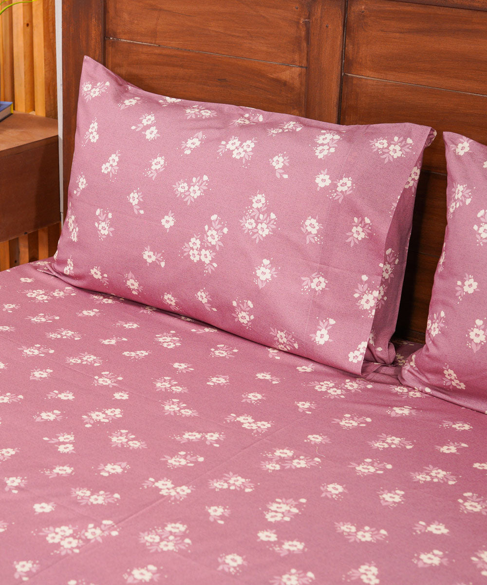 100% Cotton Multi Colored Dusty Pink Bed Linen