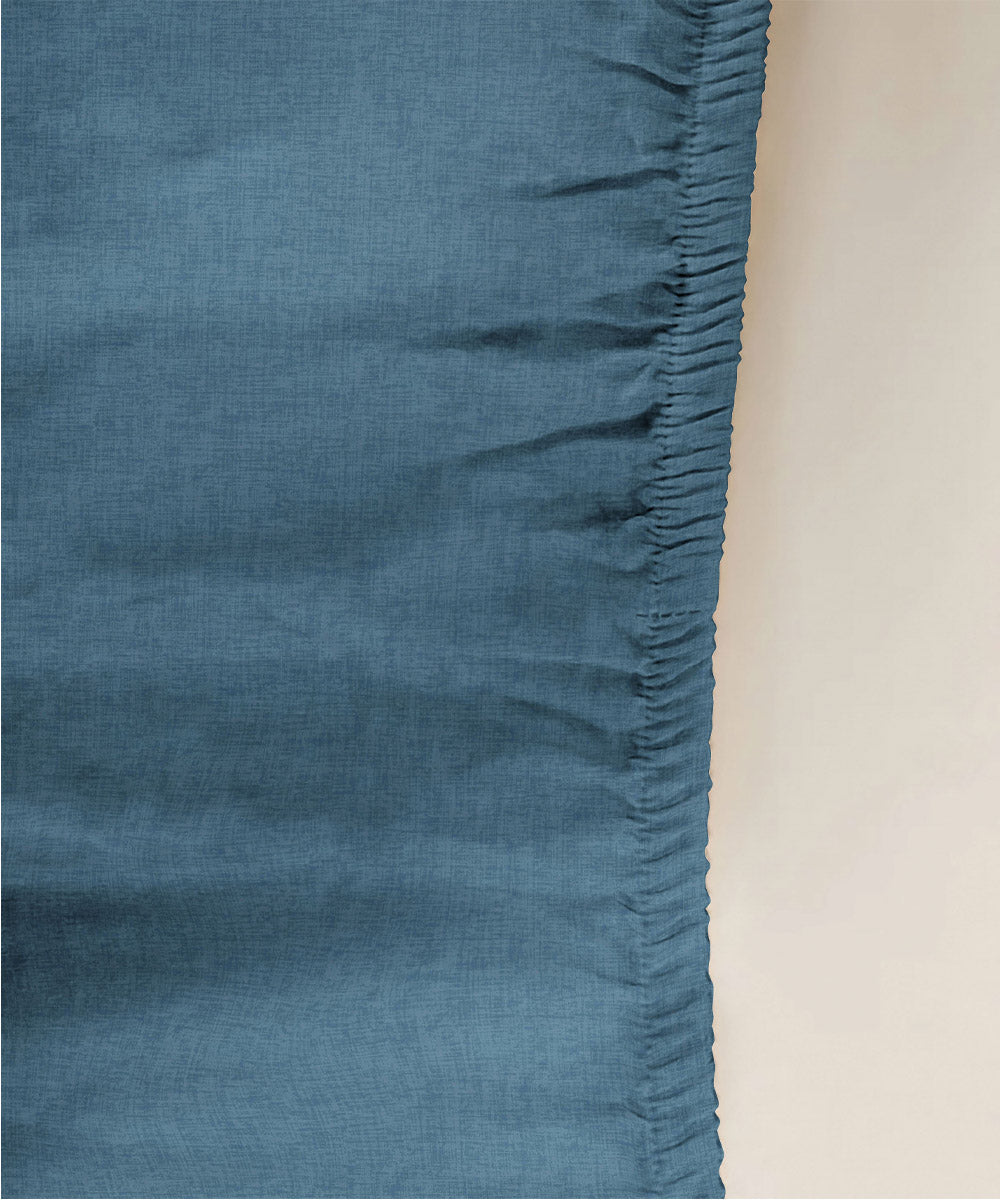 Blue 100% Cotton Fitted Sheet