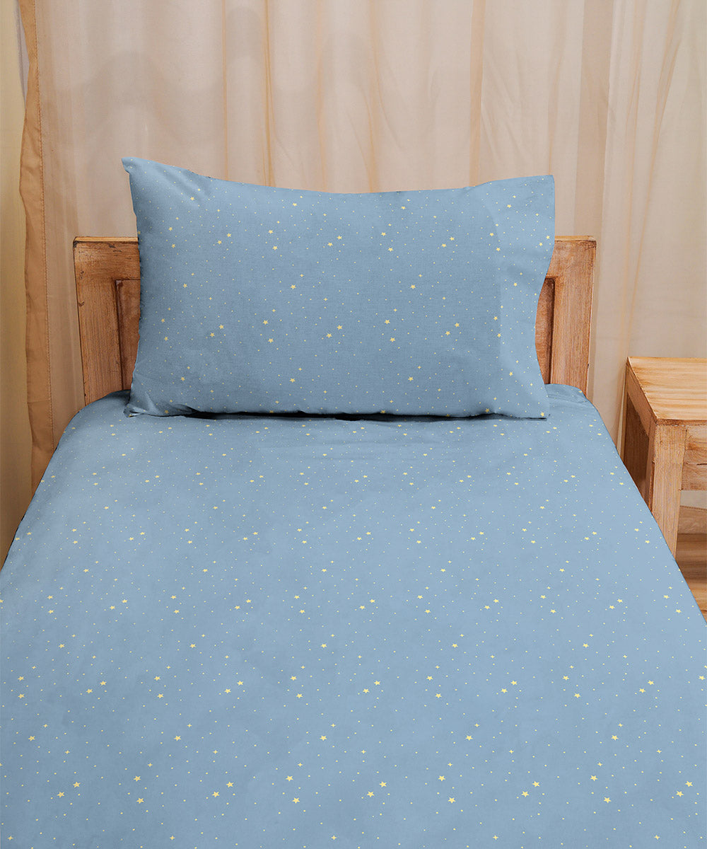 Blue 100% Cotton Digital Printed Fitted Sheet