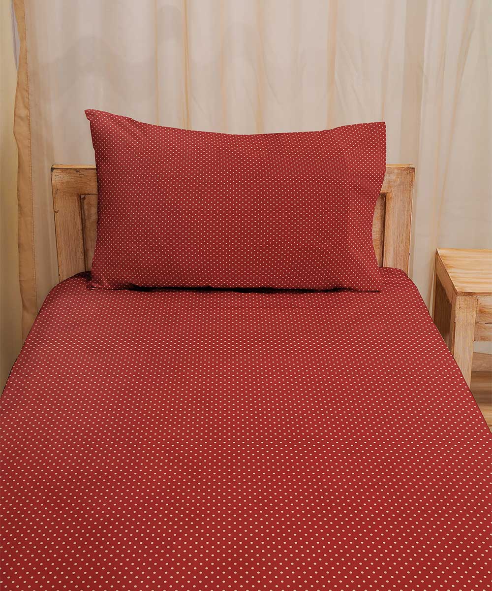 Red 100% Cotton Digital Printed Fitted Sheet